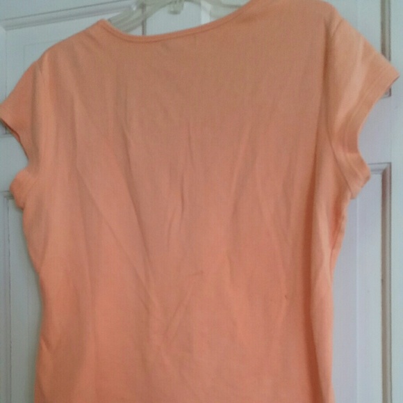 Rosanne Light Orange Knit Top Size L - Picture 2 of 3